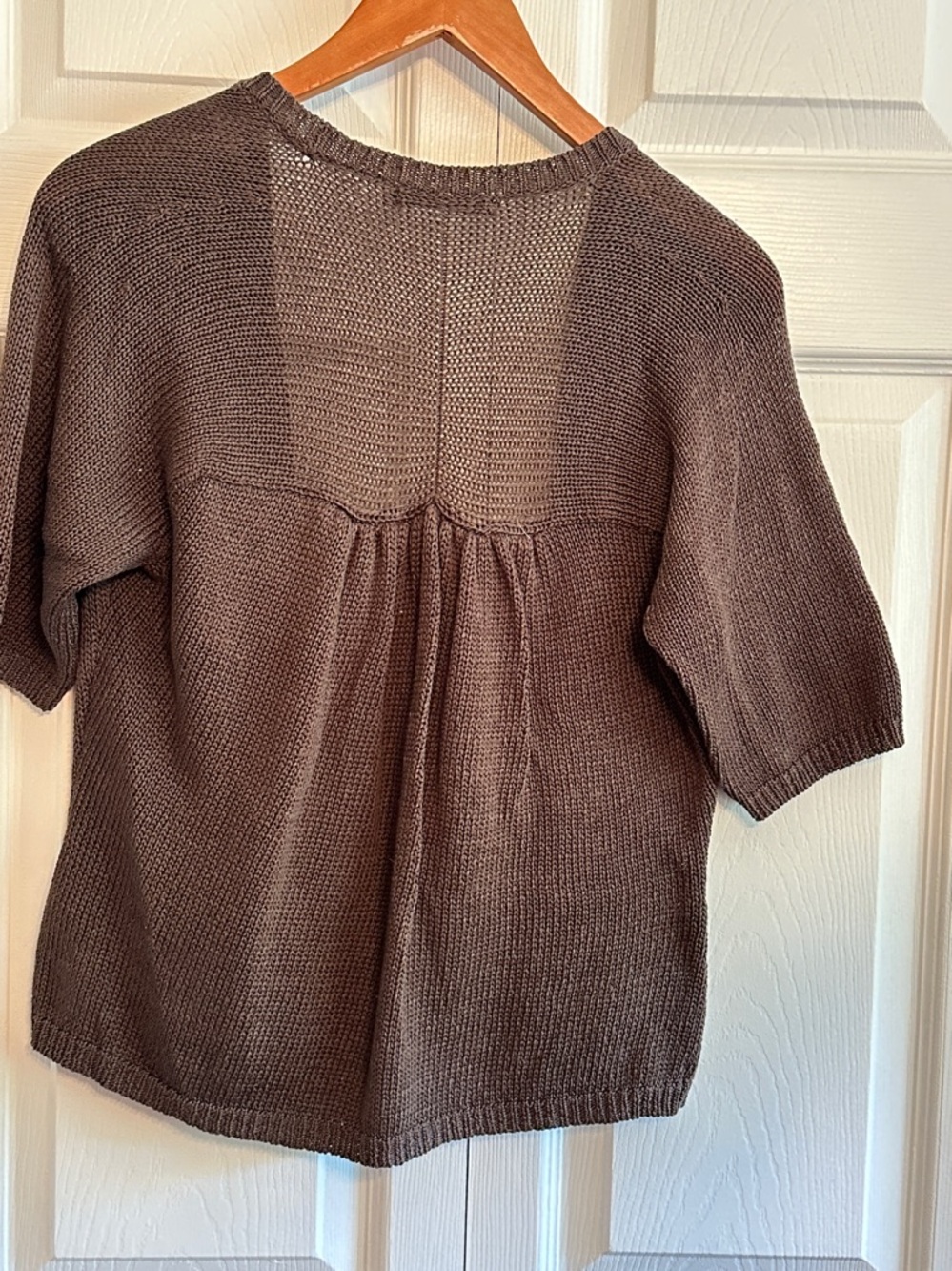 NIC+ZOE Brown V-Neck Open-Front Knit Sweater - Picture 2 of 6